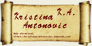 Kristina Antonović vizit kartica